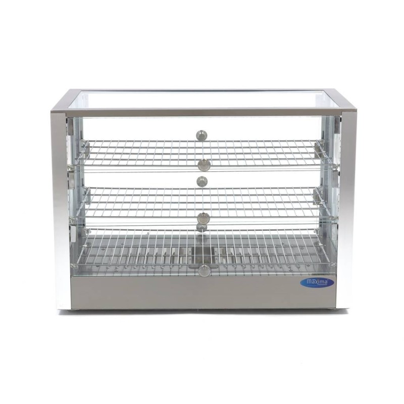Maxima - Présentoir chauffant pour aliments - 115 L - 70 cm - 3 étagères