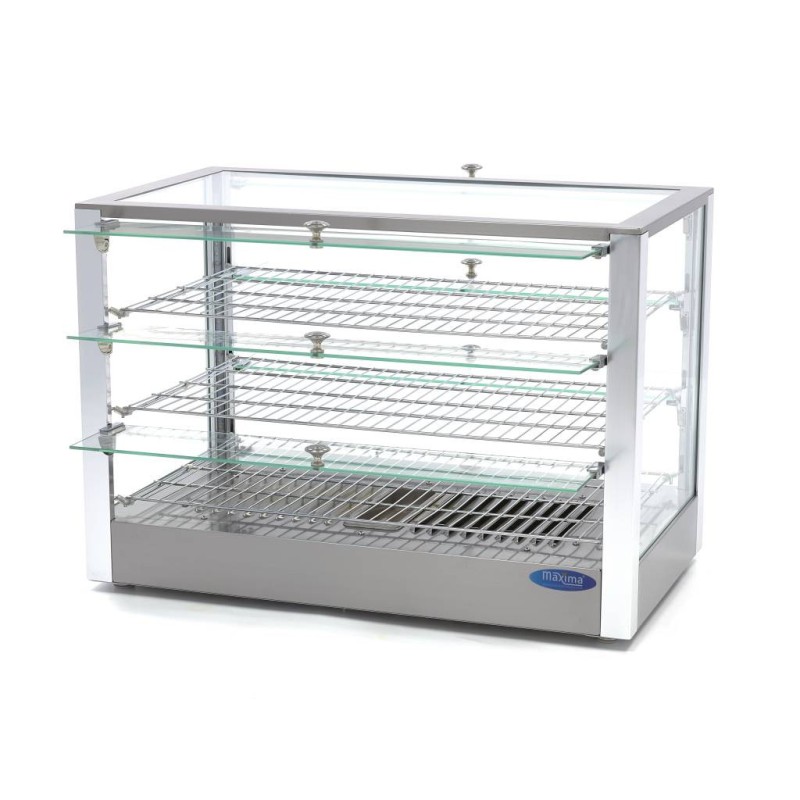 Maxima - Présentoir chauffant pour aliments - 115 L - 70 cm - 3 étagères