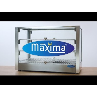 Maxima - Présentoir chauffant pour aliments - 115 L - 70 cm - 3 étagères