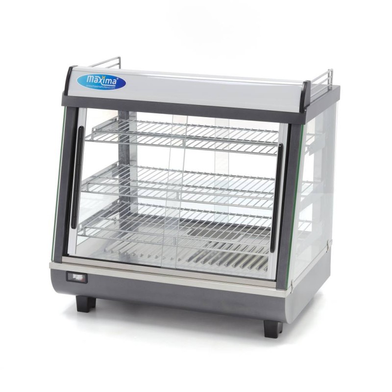 Maxima - Vitrine chauffante pour aliments - 96L - 67,5cm - 3 étagères