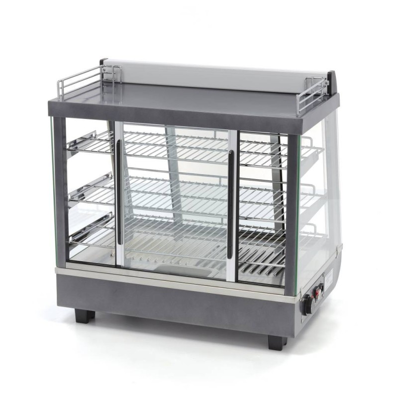 Maxima - Vitrine chauffante pour aliments - 96L - 67,5cm - 3 étagères
