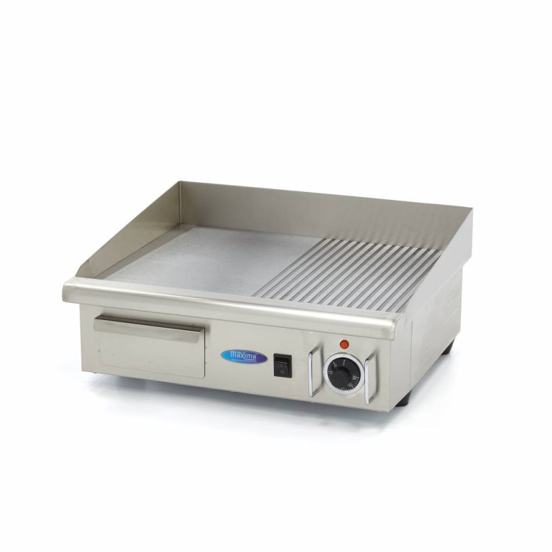 Maxima - Plancha - Demi-rainurée - 55 cm - incluant le bac de récupération des jus