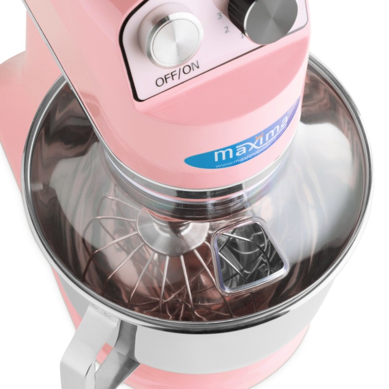Maxima - Batteur sur socle - 7L - Jusqu'à 2kg de pâte - Rose