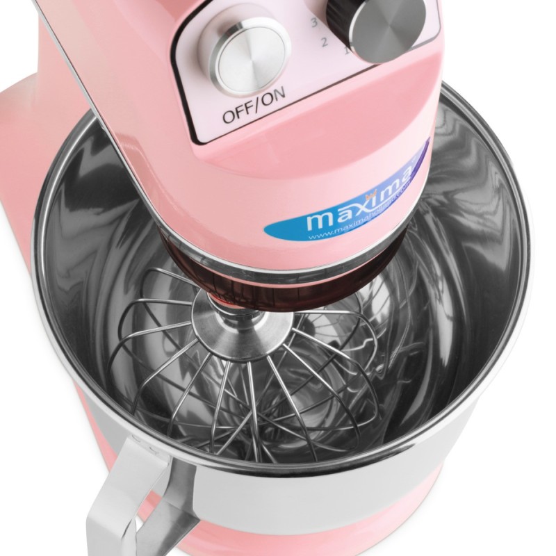 Maxima - Batteur sur socle - 7L - Jusqu'à 2kg de pâte - Rose
