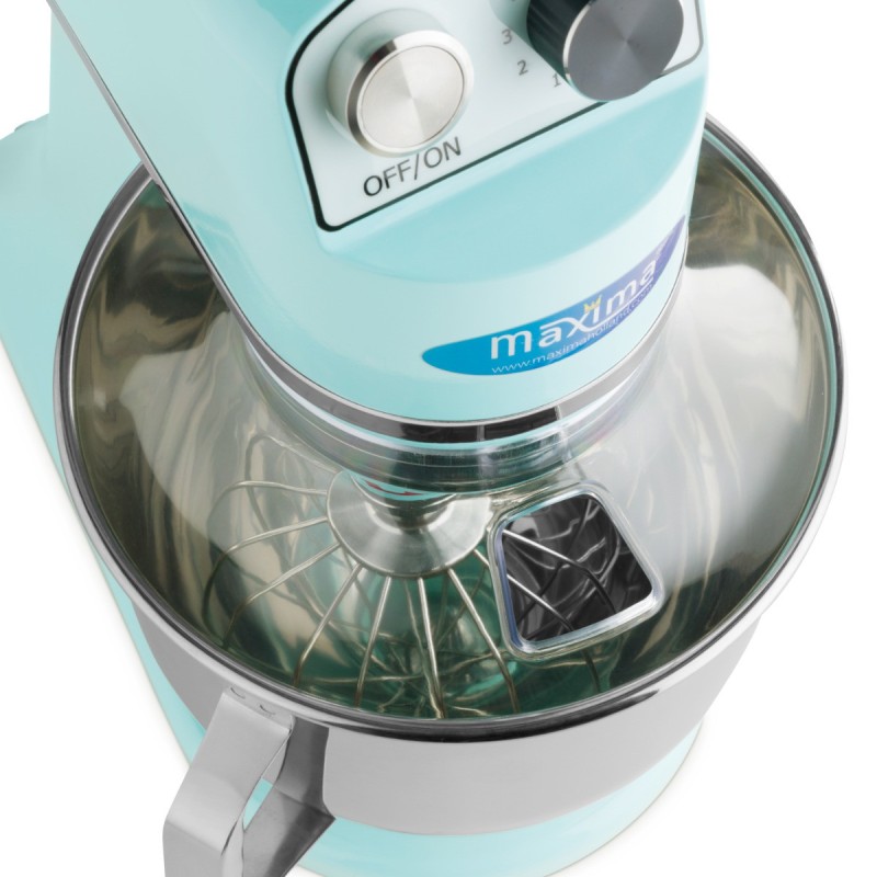 Maxima - Batteur sur socle - 7 L - Jusqu'à 2 kg de pâte - Bleu