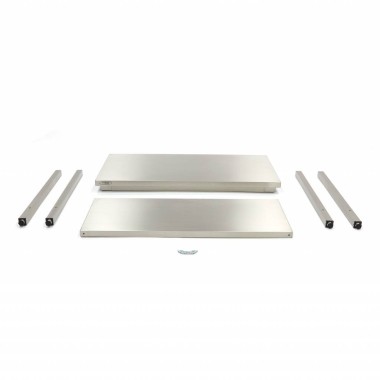 Maxima - Table en acier inoxydable - 60 x 70cm - Hauteur réglable