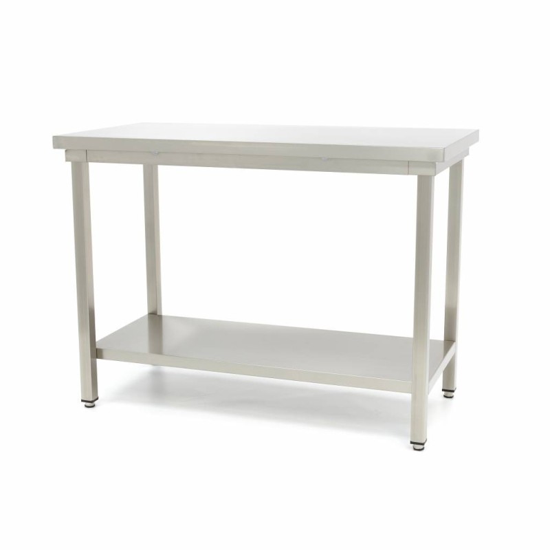 Maxima - Table en acier inoxydable - 60 x 70cm - Hauteur réglable