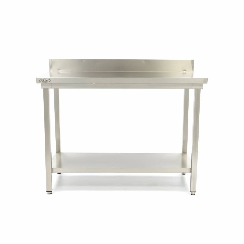 Maxima - Table en acier inoxydable - 80 x 70cm - Hauteur ajustable - avec dosseret