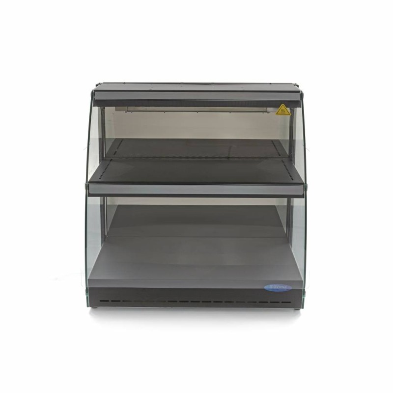 Maxima - Vitrine chauffante pour aliments - 63cm - 2 étagères - Fermée