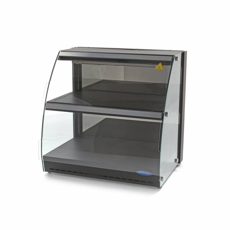 Maxima - Vitrine chauffante pour aliments - 63cm - 2 étagères - Fermée