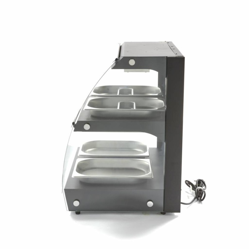 Maxima - Vitrine chauffante pour aliments - 63cm - 2 étagères - Fermée