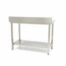 Maxima - Table en acier inoxydable - 100 x 70 cm - Hauteur réglable - avec dosseret