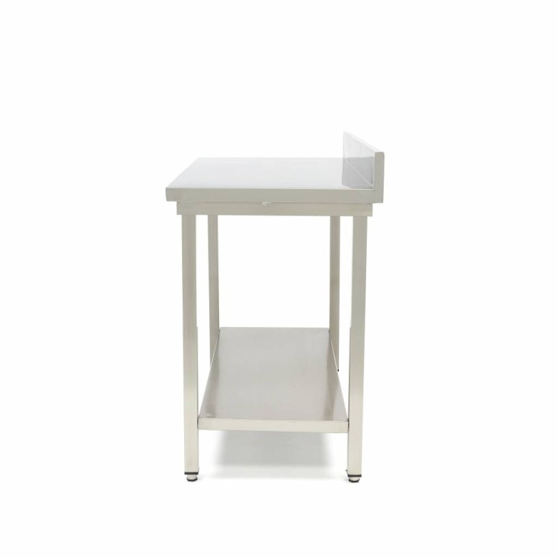Maxima - Table en acier inoxydable - 100 x 70 cm - Hauteur réglable - avec dosseret