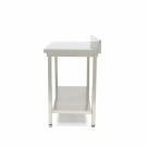Maxima - Table en acier inoxydable - 100 x 70 cm - Hauteur réglable - avec dosseret