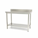 Maxima - Table en acier inoxydable - 100 x 70 cm - Hauteur réglable - avec dosseret