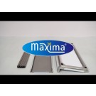Maxima - Table en acier inoxydable - 100 x 70 cm - Hauteur réglable - avec dosseret