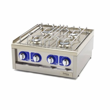 Maxima - Cuisinière professionnelle - 4 brûleurs - Double unité