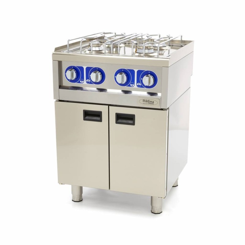 Maxima - Cuisinière professionnelle - 4 brûleurs - Double unité