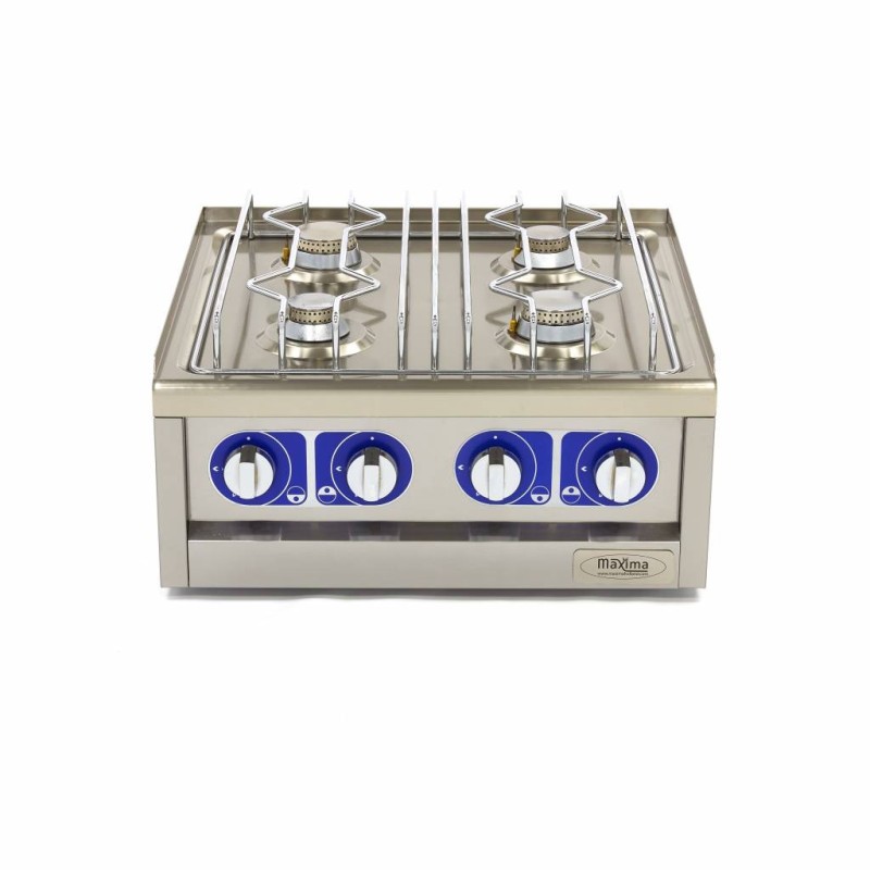 Maxima - Cuisinière professionnelle - 4 brûleurs - Double unité