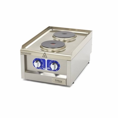 Maxima - Cuisinière professionnelle - 2 brûleurs - Unité individuelle - 60cm de profondeur - Électrique