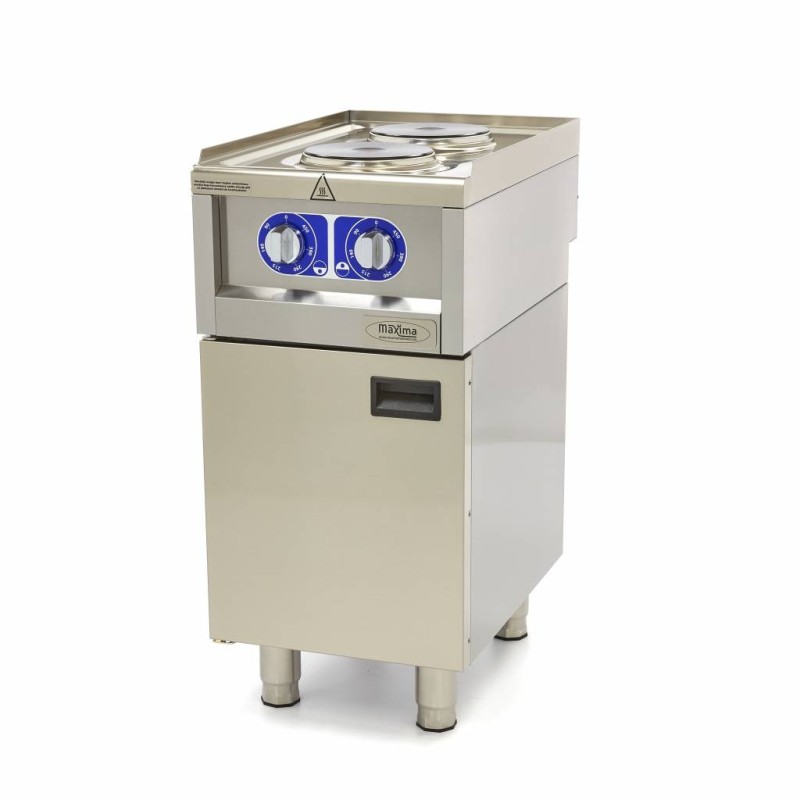 Maxima - Cuisinière professionnelle - 2 brûleurs - Unité individuelle - 60cm de profondeur - Électrique