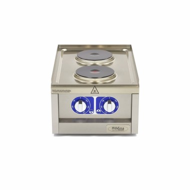 Maxima - Cuisinière professionnelle - 2 brûleurs - Unité individuelle - 60cm de profondeur - Électrique