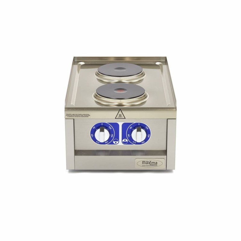 Maxima - Cuisinière professionnelle - 2 brûleurs - Unité individuelle - 60cm de profondeur - Électrique
