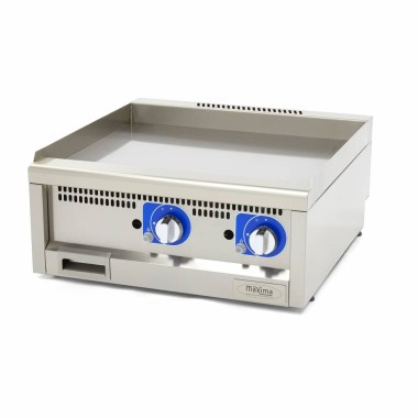 Maxima - Plancha professionnelle - Lisse - Double unité - 60cm de profondeur - Gaz
