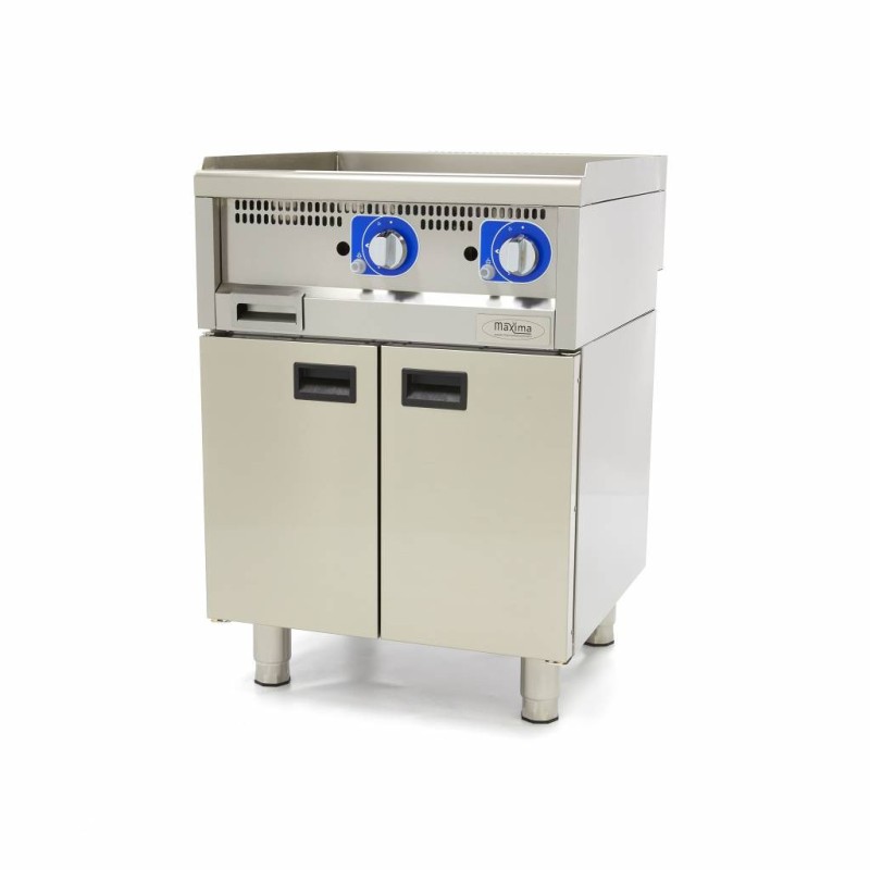 Maxima - Plancha professionnelle - Lisse - Double unité - 60cm de profondeur - Gaz