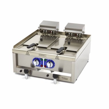 Maxima - Friteuse - 2 x 10L - 2 paniers - avec robinet de vidange - 400V