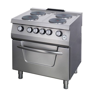 Maxima - Cuisinière robuste - 4 brûleurs - Double unité - avec four - Électrique