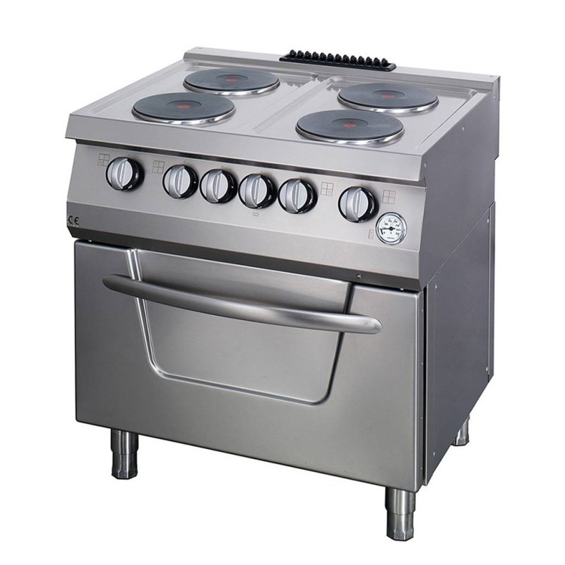 Maxima - Cuisinière robuste - 4 brûleurs - Double unité - avec four - Électrique