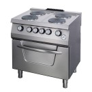Maxima - Cuisinière robuste - 4 brûleurs - Double unité - avec four - Électrique