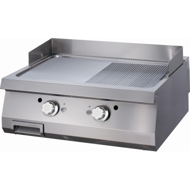 Maxima - Plaque de cuisson robuste - Demi-rainurée - Double unité - Gaz