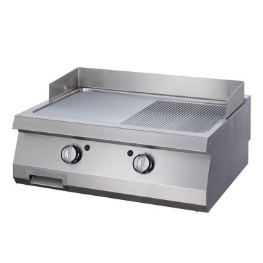 Maxima - Plaque de cuisson robuste - Demi-rainurée - Double unité - Électrique