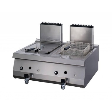 Maxima - Friteuse Professionnelle Robuste - 2 x 12L - Double Unité - Gaz