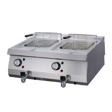 Maxima - Friteuse Professionnelle Robuste - 2 x 12L - Double Unité - Électrique