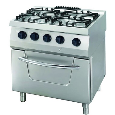 Maxima - Cuisinière robuste - 4 brûleurs - Double unité - avec four à Gaz