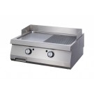 Maxima - Plaque de cuisson robuste - Demi-rainurée en chrome - Double unité - Gaz