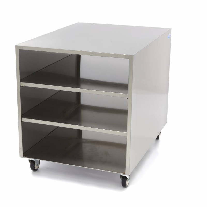 Maxima - Table de machine en acier inoxydable - 60 x 80cm - sur roulettes