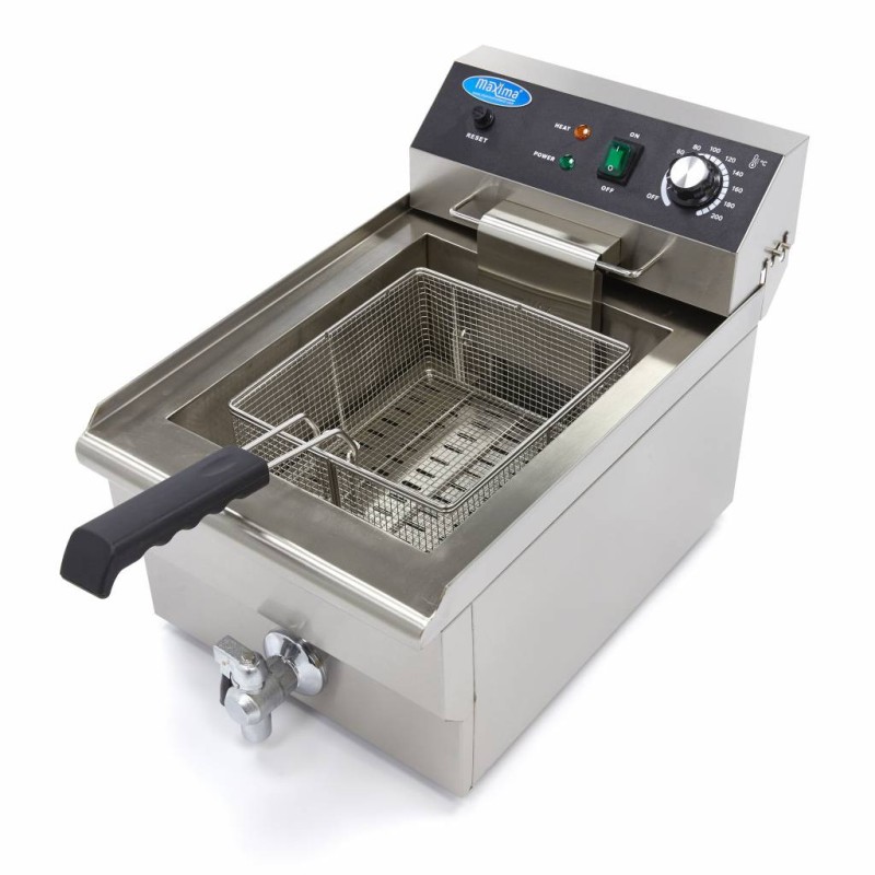 Maxima - Friteuse - 16L - 1 panier - avec robinet de vidange