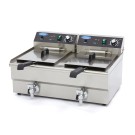 Maxima - Friteuse professionnelle - 2 x 16L - 2 paniers - avec robinet de vidange