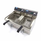 Maxima - Friteuse professionnelle - 2 x 16L - 2 paniers - avec robinet de vidange