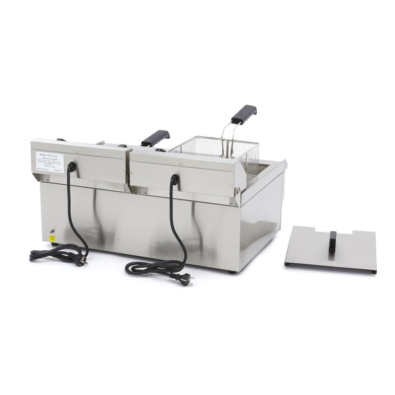 Maxima - Friteuse professionnelle - 2 x 16L - 2 paniers - avec robinet de vidange