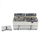 Maxima - Friteuse professionnelle - 2 x 16L - 2 paniers - avec robinet de vidange