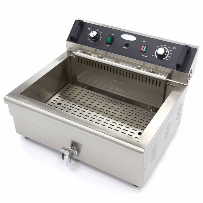 Maxima - Friteuse professionnelle - 20L - 1 panier - avec robinet de vidange