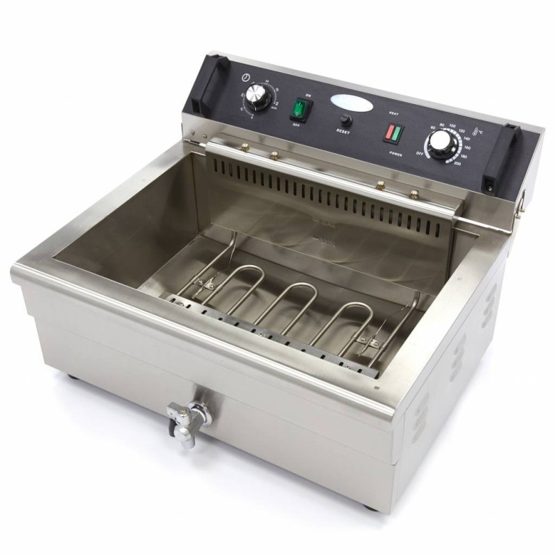 Maxima - Friteuse professionnelle - 20L - 1 panier - avec robinet de vidange