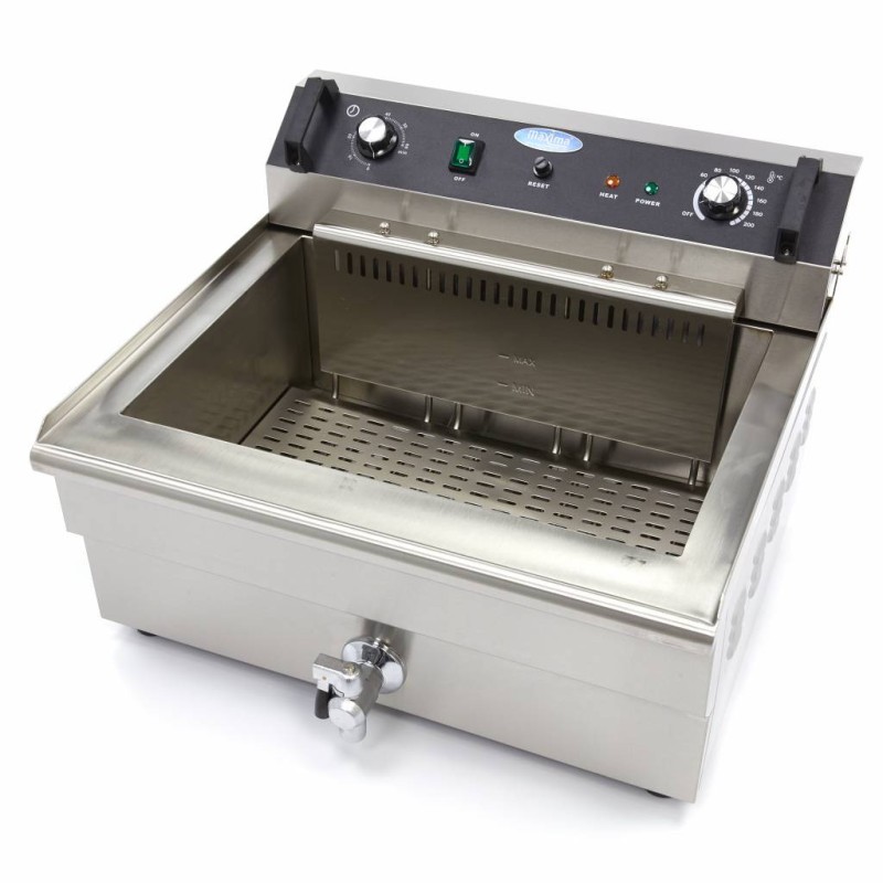 Maxima - Friteuse professionnelle - 30L - 1 panier - avec robinet de vidange