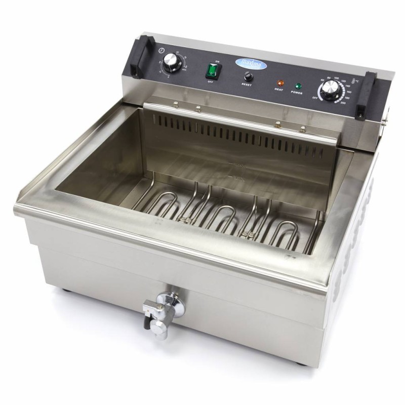 Maxima - Friteuse professionnelle - 30L - 1 panier - avec robinet de vidange