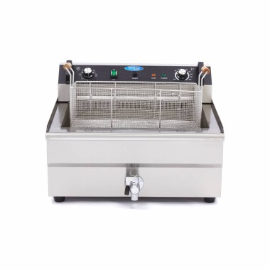 Maxima - Friteuse professionnelle - 30L - 1 panier - avec robinet de vidange
